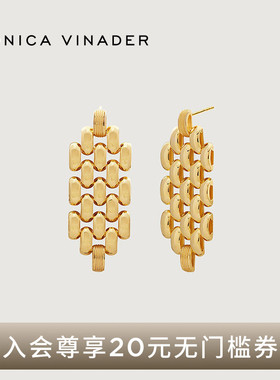Monica Vinader莫妮卡耳环链条耳环复古耳饰女气质耳环金色银镀金