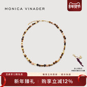 Monica Vinader莫妮卡焦糖虎眼石项链毛衣链新年礼物美拉德复古棕