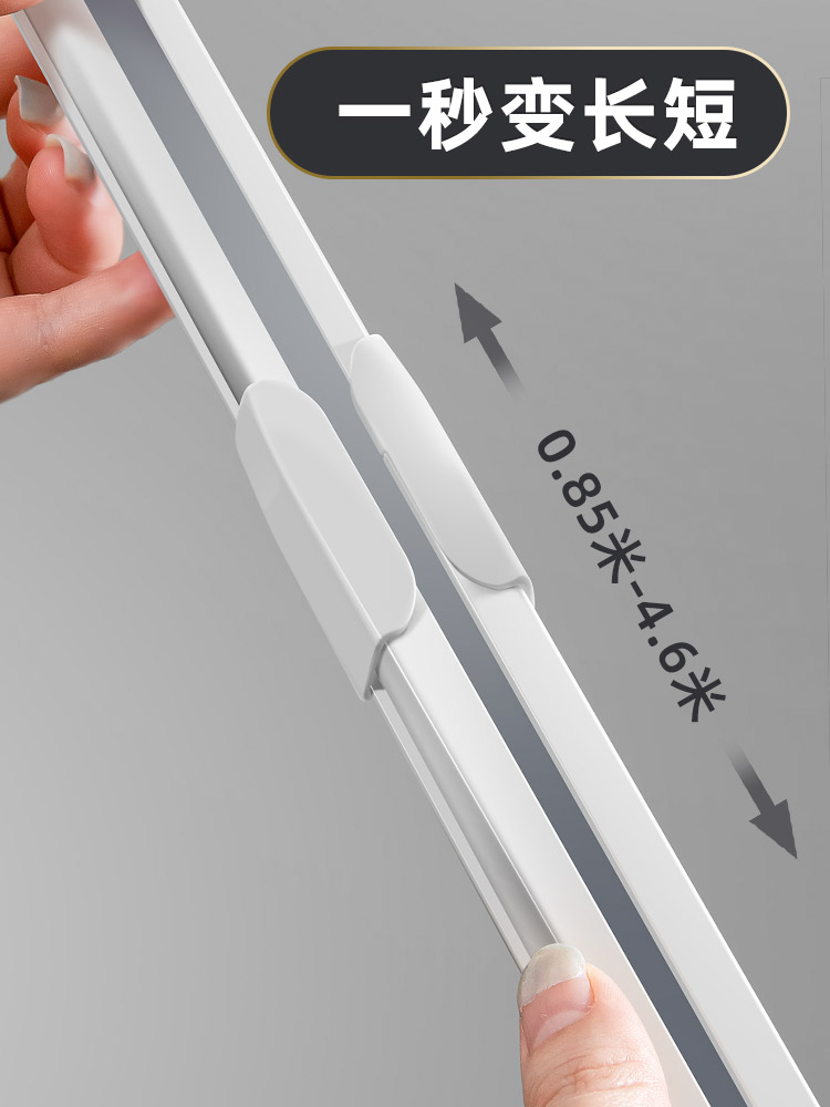 伸缩窗帘轨道滑轮顶装滑轨网帘静音侧装杆铝合金双导轨单直轨Orzh