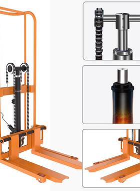 手动压升叉小车升高搬货堆垛HVZ车型随液车降平板货叉万向轮装卸