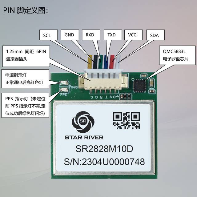 SR飞控固定翼穿越机航拍M10050十代GPS模块天线北斗QMC5883罗盘