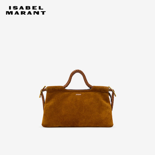 【秀场同款】ISABEL MARANT PIPA M干邑色绒面皮革单肩包