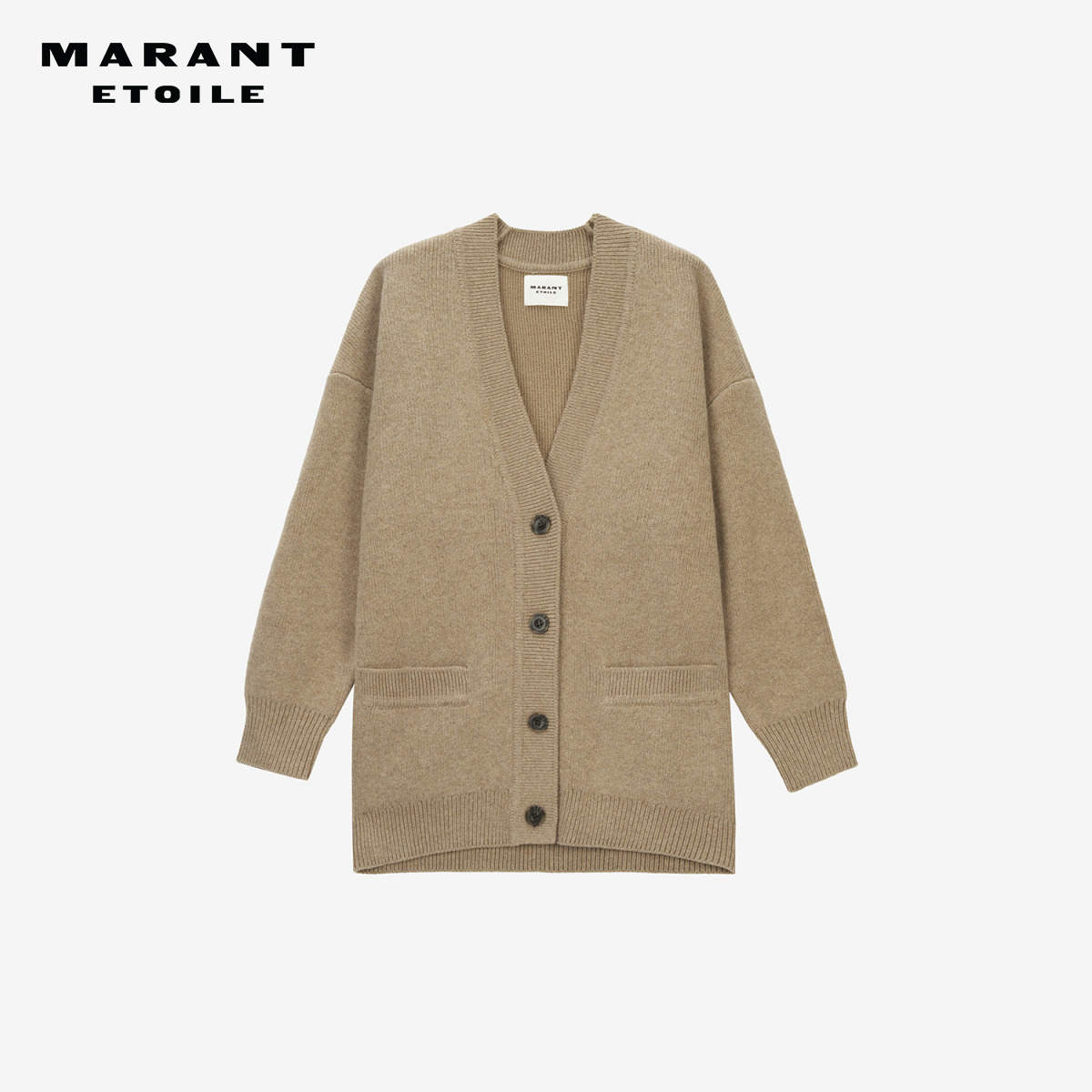 MARANT ETOILE CARDIGAN LEANE法式中长款V领羊毛女式针织开襟衫