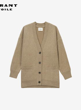 MARANT ETOILE CARDIGAN LEANE法式中长款V领羊毛女式针织开襟衫