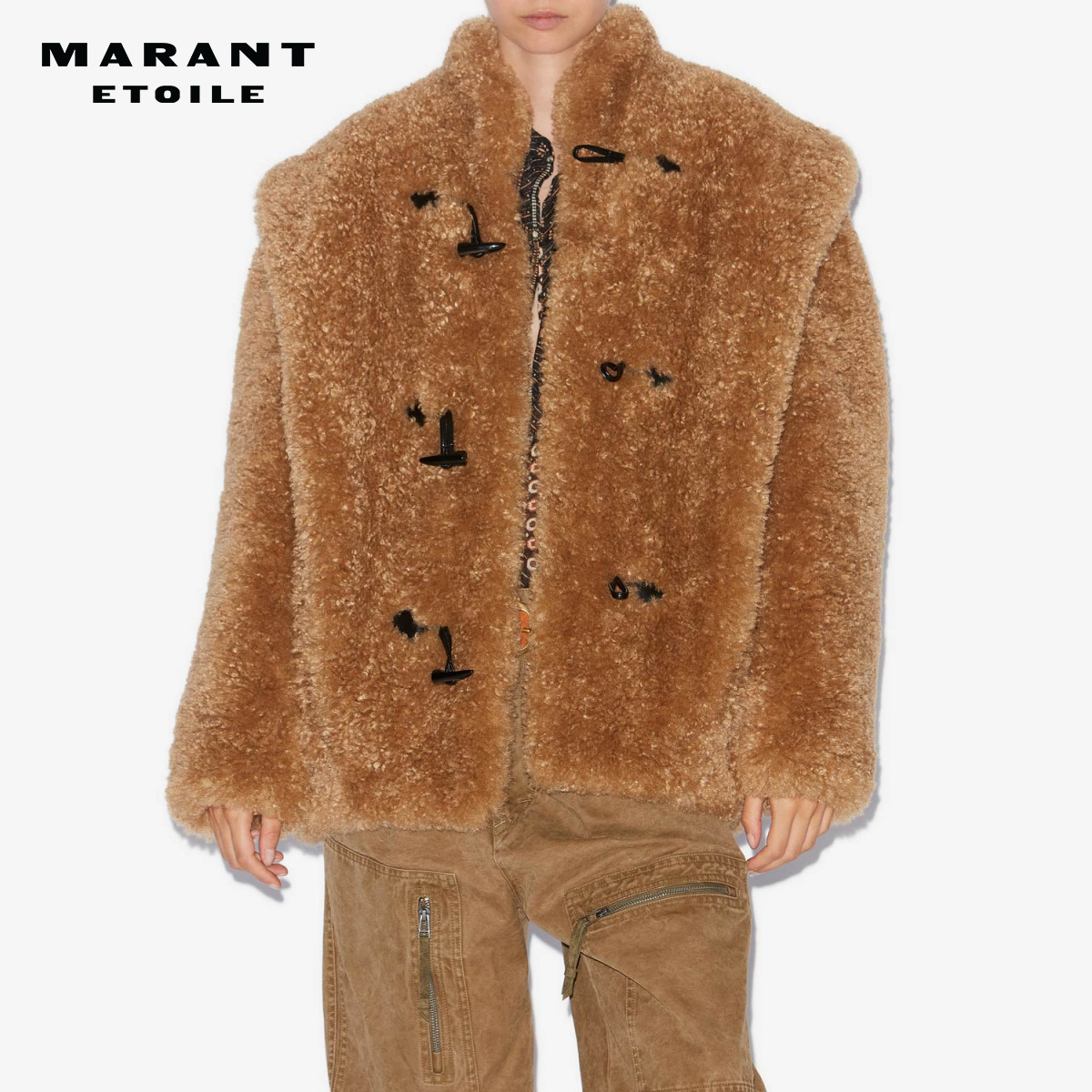 MARANT ETOILE2025 AVALIA复古时尚卷毛高领外套女