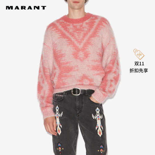 MARANT男女同款 FABO粉红时尚宽松圆领毛衫套头衫