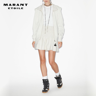 MARANT ETOILE2025 PACIFICA白色A字高腰运动短裙女