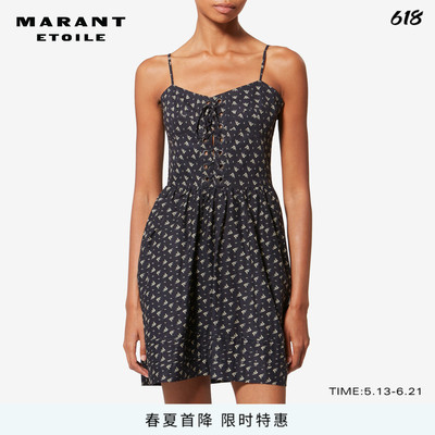 MARANT ETOILE2026春夏新款DRYNA 棉质印花吊带连衣裙