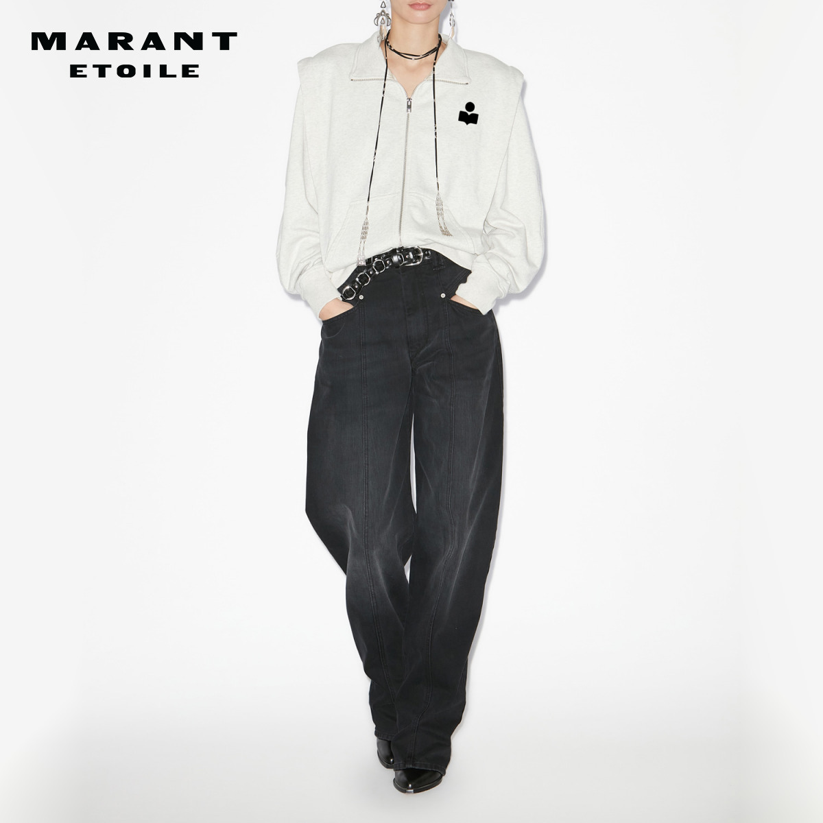 MARANT ETOILE2025 MADILIA简约阔肩拉链卫衣女