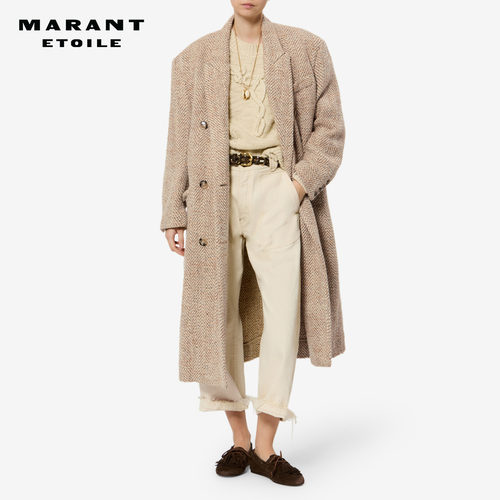 【26秋季新品】MARANT ETOILE PILDA复古人字纹羊毛混纺大衣