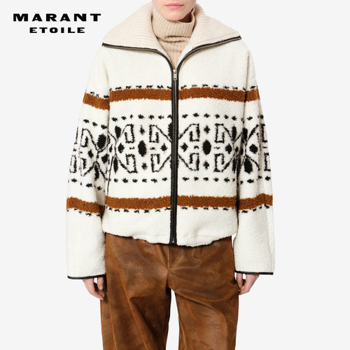 【秀场同款】MARANT ETOILE LIJKA复古图案拼接拉链针织外套