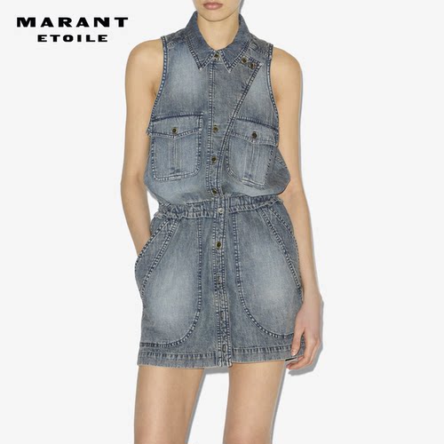 MARANT ETOILE NORRINE休闲钱布雷短款牛仔连衣裙女