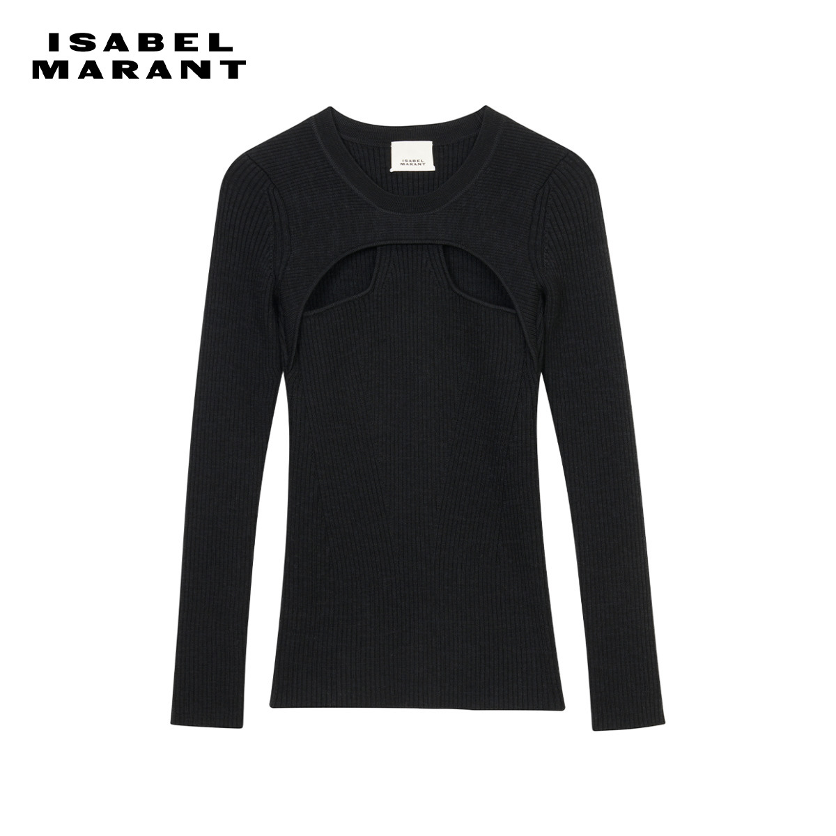 ISABEL MARANT 秋冬PULL ZANA女士纯色内搭针织套头衫黑色