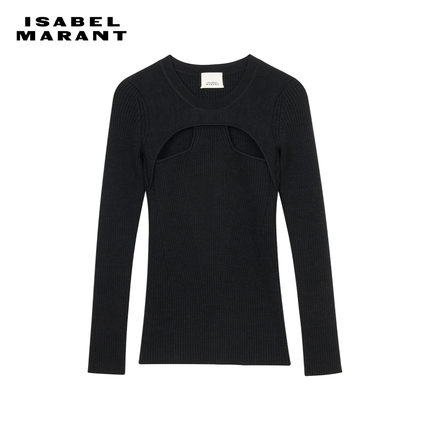 ISABEL MARANT 秋冬PULL ZANA女士纯色内搭针织套头衫黑色