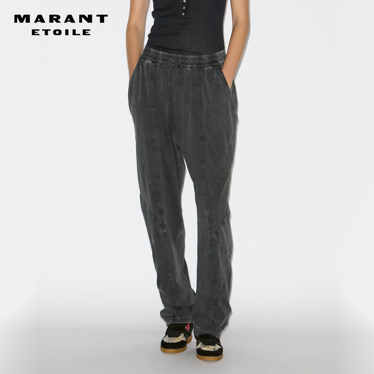 MARANT ETOILE2025 REGINA 水洗平纹松紧腰带针织长裤女