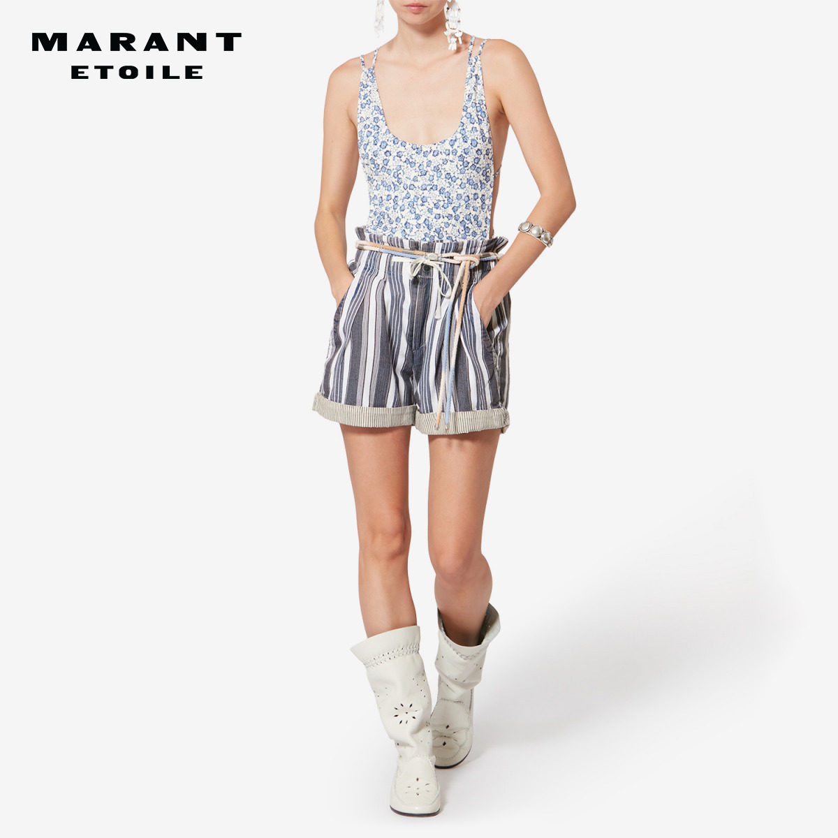 MARANT ETOILE2026早春新款NIRMA 棉质帆布短裤