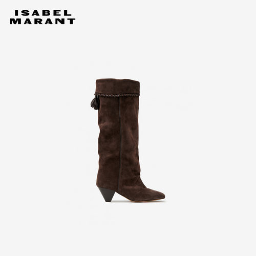 【26早秋新品】ISABEL MARANT ELITA绒面革翻边软筒高跟靴