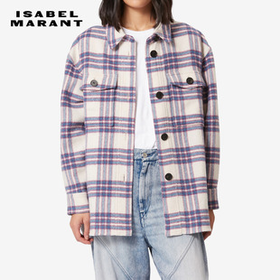 ISABEL MARANT HARVELI 经典格纹短款毛呢大衣男女同款