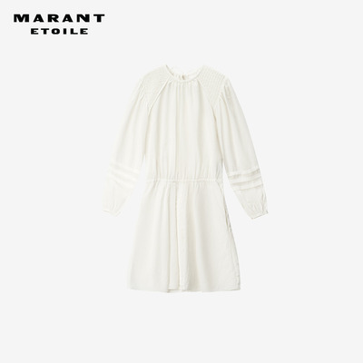 MARANT ETOILE LADJO法式优雅褶皱收腰圆领女式连衣裙