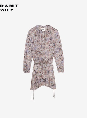 MARANT ETOILE2025早秋新款BESS印花绉纱连衣裙女