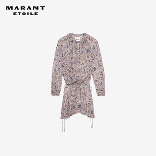 MARANT ETOILE2025早秋新款BESS印花绉纱连衣裙女