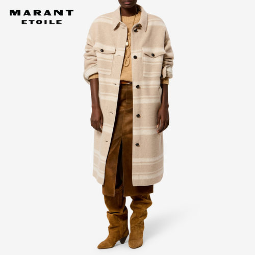 【26秋季新品】MARANT ETOILE DJILA复古羊毛混纺长款衬衫式外套