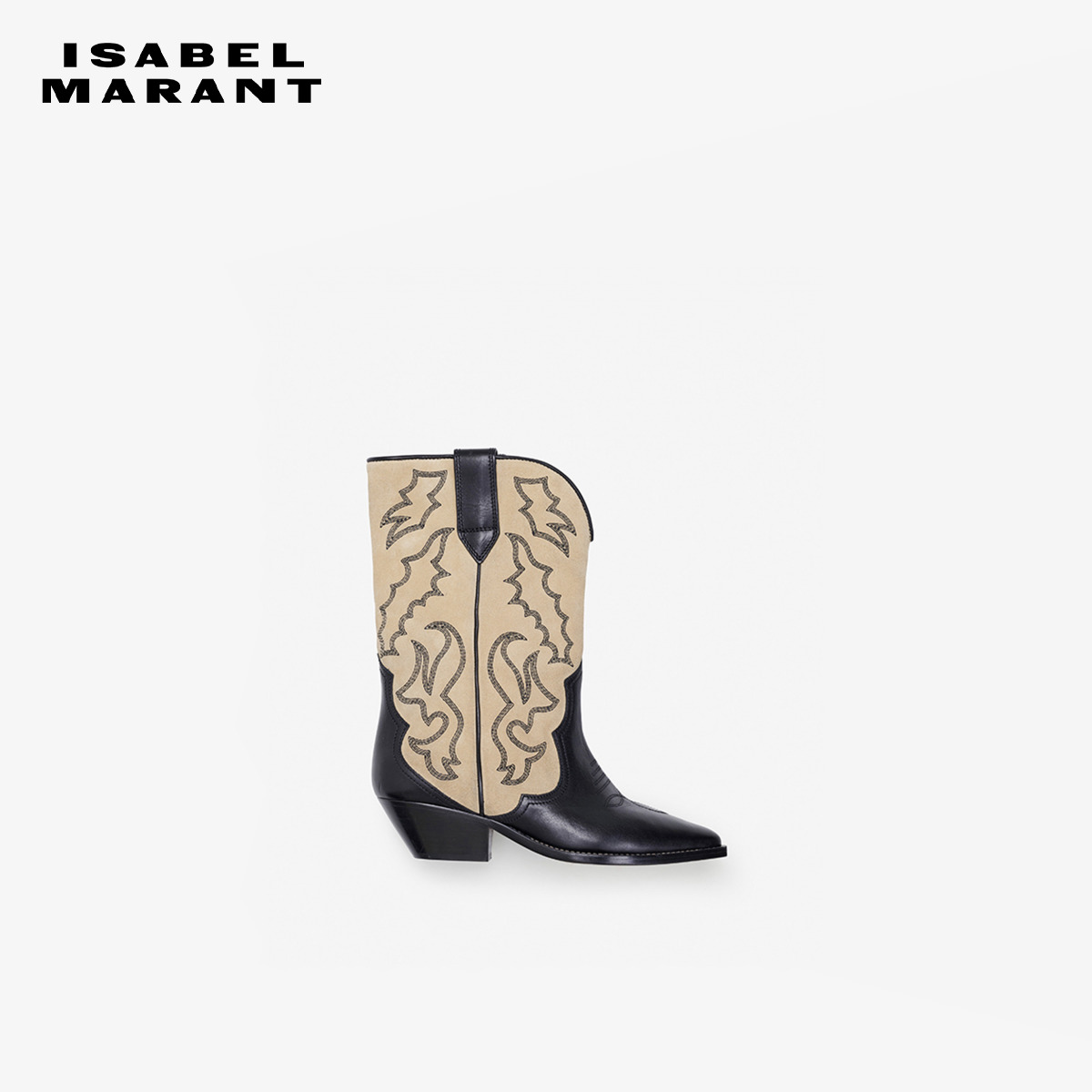 ISABEL MARANT DUERTO女式短靴中筒靴尖头低跟复古花纹