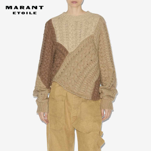 MARANT ETOILE2025早秋新款DARYL拼布毛衣女