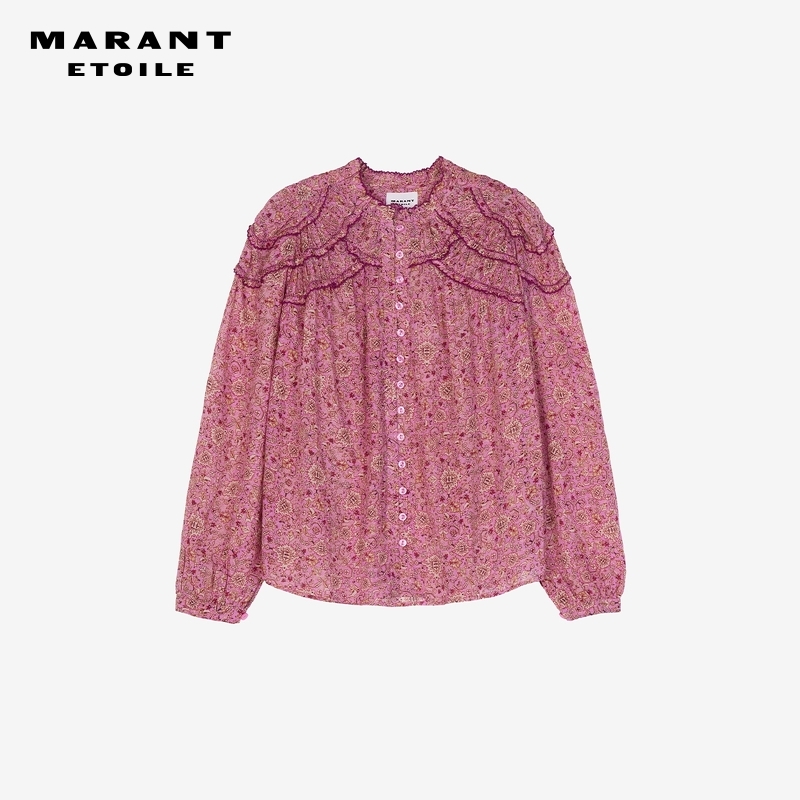 MARANT ETOILE2025早秋新款CHRISTA褶皱棉质衬衫女
