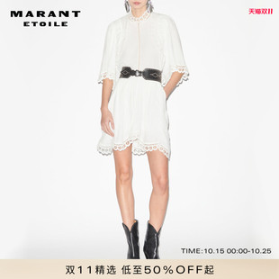MARANT ETOILE ENOHA法式复古蕾丝立领短袖衬衫女