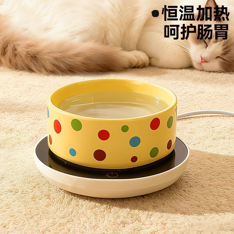恒温猫咪饮水机酸奶机冬季加热罐头喝水碗陶瓷保温喂水饮水器宠物