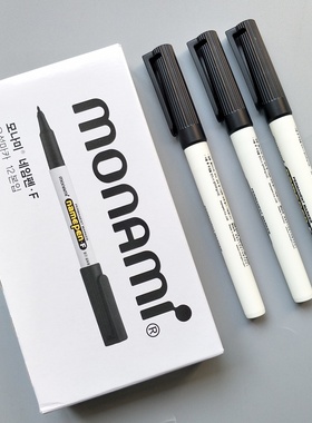 慕那美 monami油性 慕娜美迷你小号单头记号笔1.0mm 装饰标记划线绘画笔 04002 红色 蓝色 黑色NamePen-F