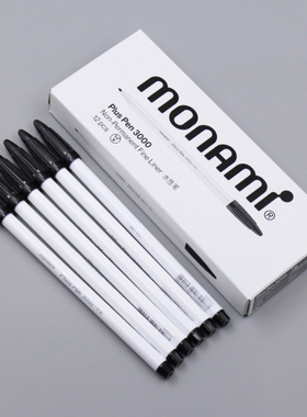 韩国monami慕娜美plus Pen P3000纤维笔彩色中性笔慕那美学生手帐套装笔记专用水性笔24色手绘绘图勾线笔文具