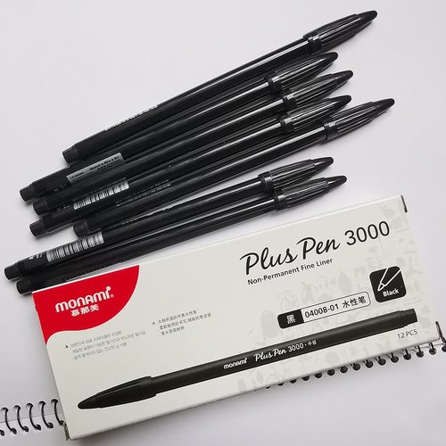 慕娜monami纤维笔水性彩色3000