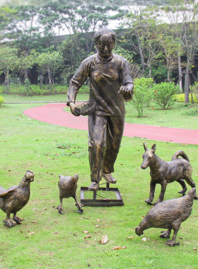 户外古代农耕文化风公园人物雕塑