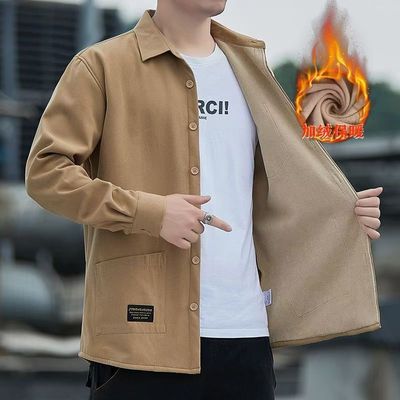 男士纯棉保暖衬衫冬季休闲上衣男