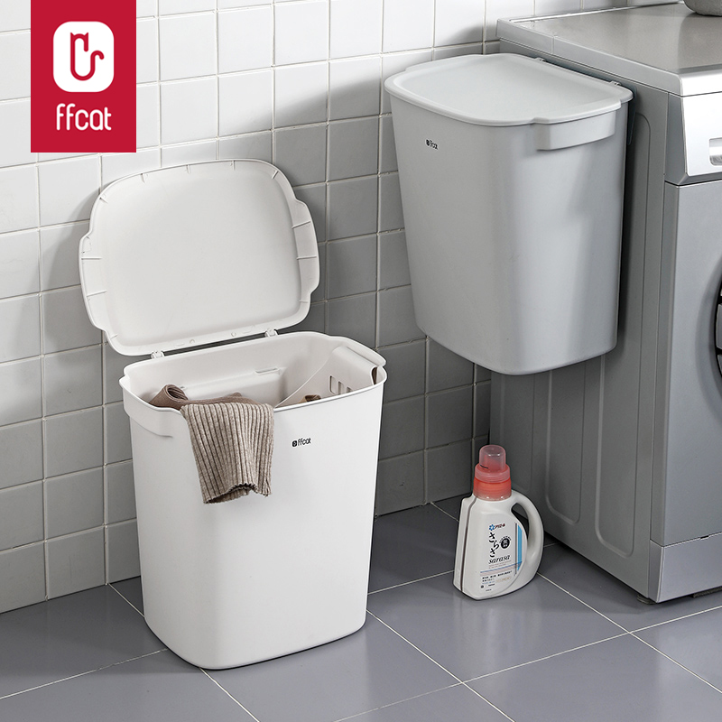 非非猫带盖防水脏衣篮壁挂大容量