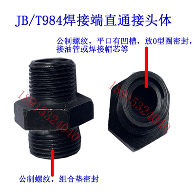 JB/T984焊接端直通接头体 M10*1/12*1.25组-14*1.5A型油管接头