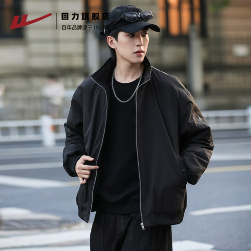 回力外套男款冬飞行夹克加厚保暖