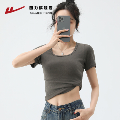 回力正肩短袖t恤女2025夏季