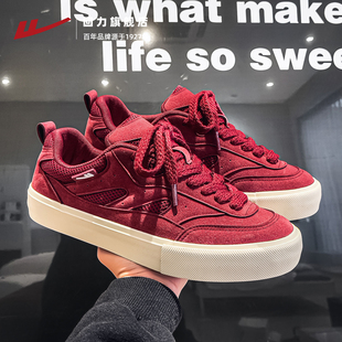 回力男鞋板鞋2026春季新款百搭男生酒红色复古运动鞋厚底休闲鞋子