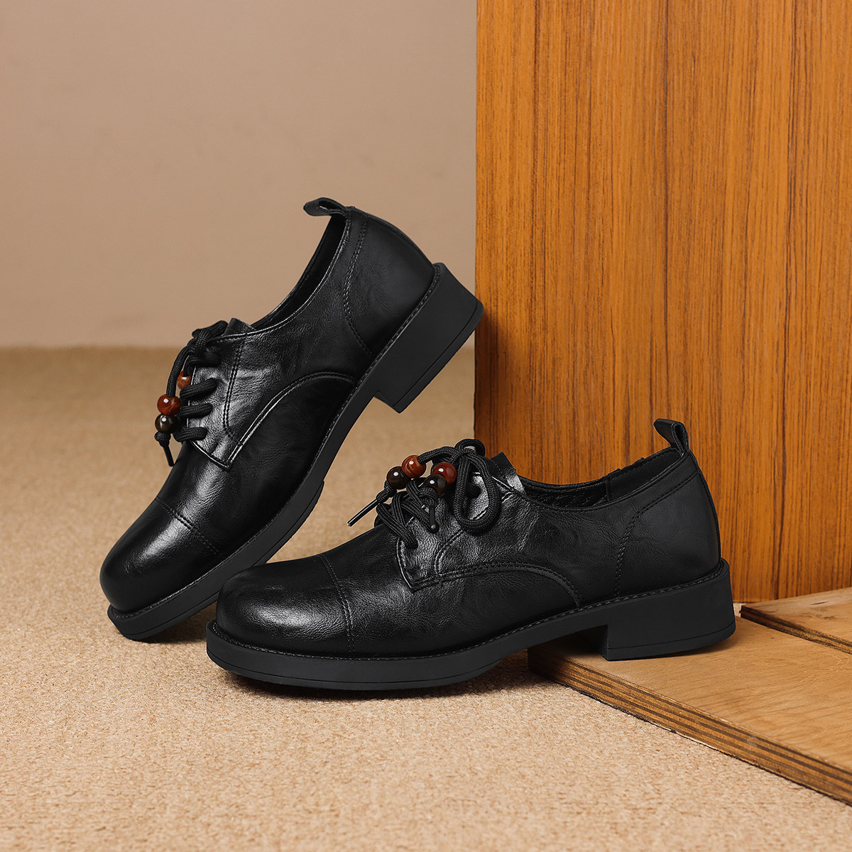 正装皮鞋女春秋款英伦风商务皮鞋百搭串珠乐福鞋女士单鞋,女鞋,深口单鞋,淘宝优惠券,粉丝福利购,淘宝优惠卷