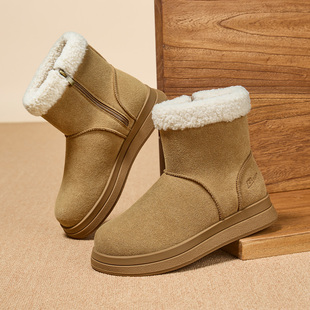 加绒加厚短靴子女士外穿保暖厚底棉鞋 款 雪地靴女靴冬季 回力女鞋