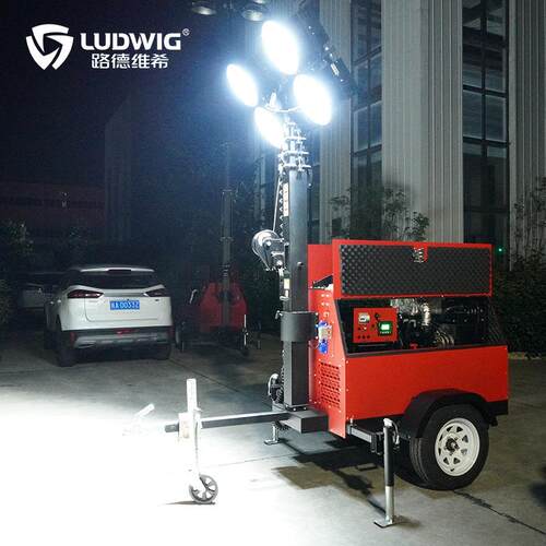 QCD9m拖移动照明灯塔400W100W久金卤灯车LED灯柴油升降0灯保田D11