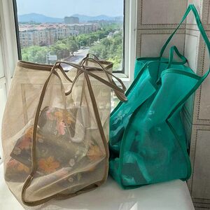 夏季沙滩包儿童收纳袋沙滩游泳收纳包海边沙滩袋网袋托特包整理袋