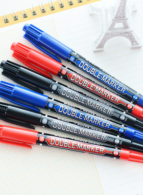 晨光双头记号笔黑色描边勾线学生用美术手绘彩色油性红色蓝色特细小头极细款不易掉色防水儿童文具用品MG2130