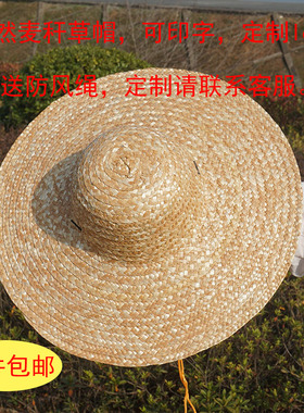 夏季户外防晒农民草帽子男可印字