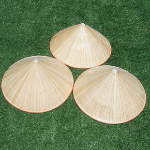 大檐林冲帽采茶钓鱼轻便农民夏天户外劳动遮雨凉草帽遮阳尖头斗笠