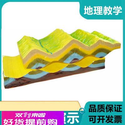 褶皱演示模型地貌变化地堑地垒地壳板块结构地质地貌地理教学用具