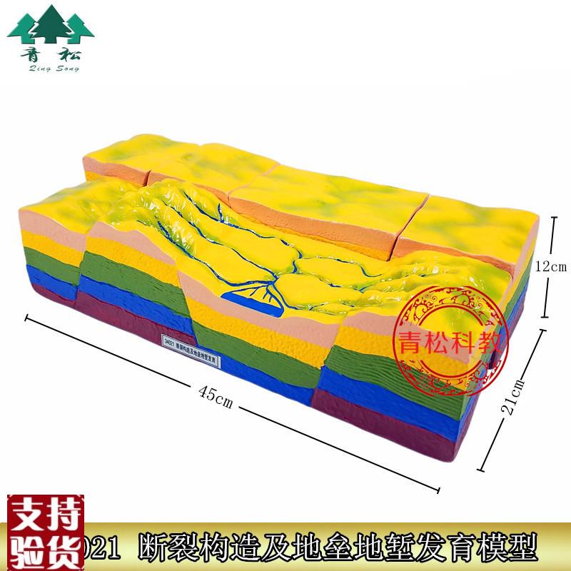 断裂构造及地垒地j堑发育模型J34021中学地理地壳运动地震断层